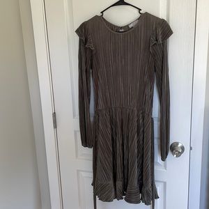 Olive green pleated ASOS size 12 mid dress